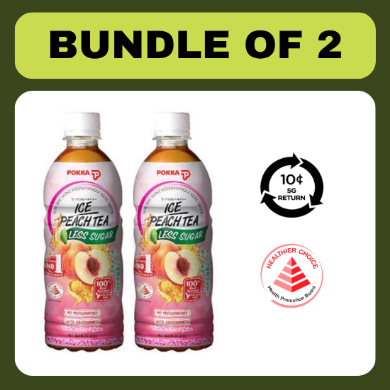 [BCRS] [Bundle of 2] Pokka Ice Peach Tea Less Sugar 500ml