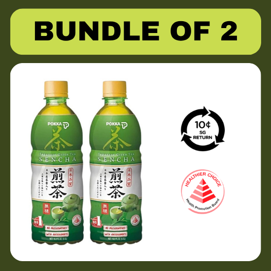 [BCRS] [Bundle of 2] Pokka Sencha Green Tea No Sugar 500ml