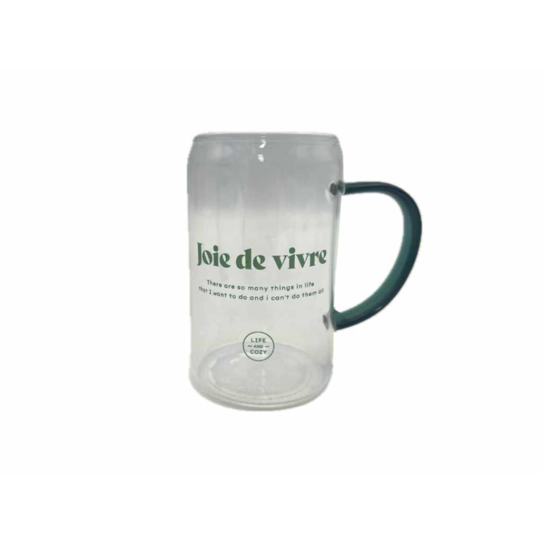 Mug Cup Heat Resistant Glass 330ml Green