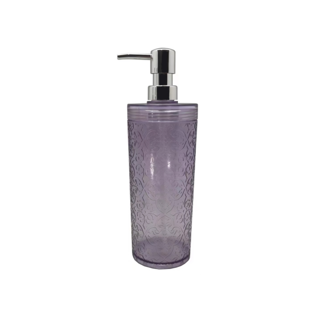 Embossed Dispenser Bottle 600ml Purple