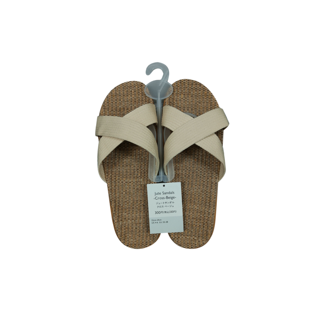 Jute Blend Sandals Cross Beige