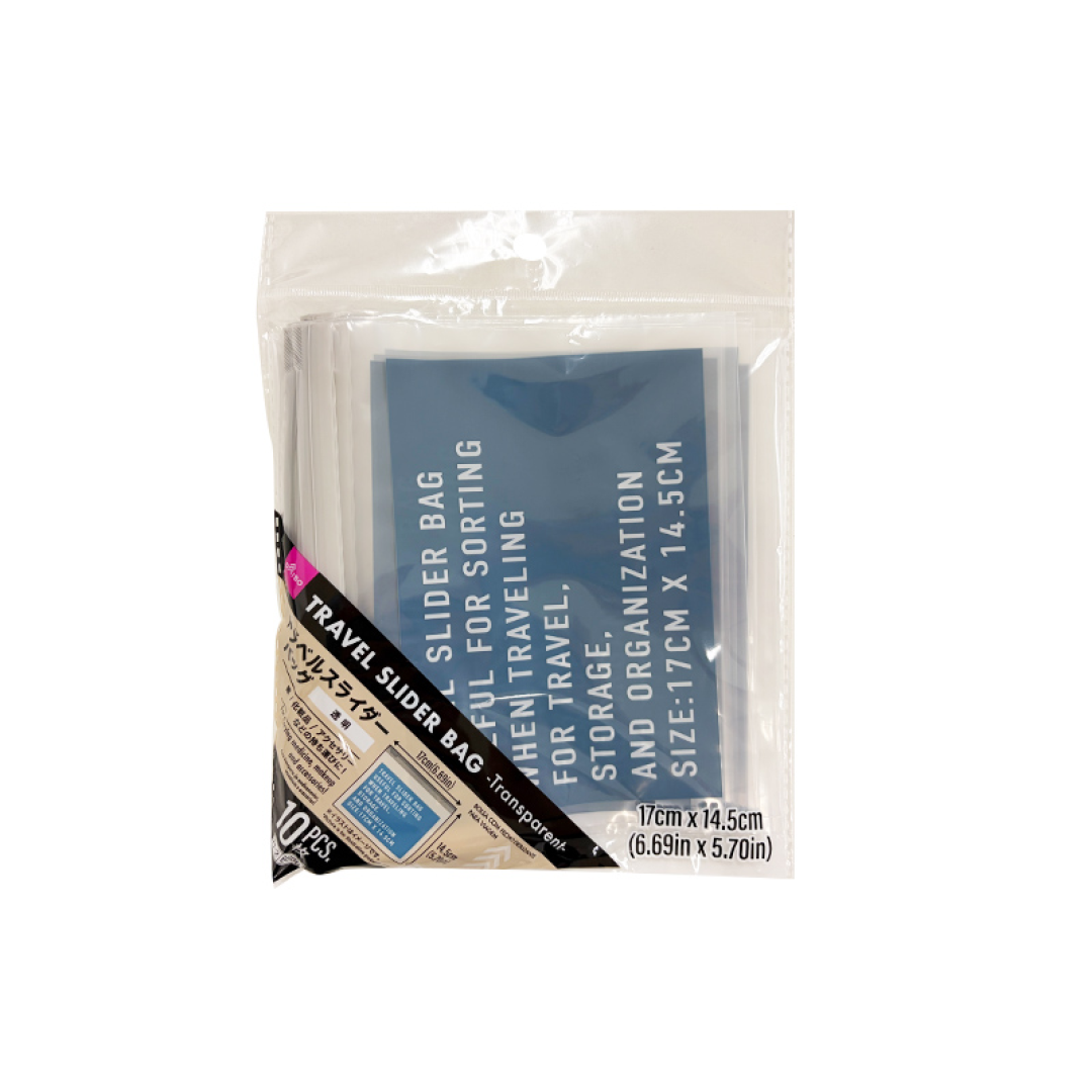 Travel Slider Bag Transparent 17cm x 14.5cm