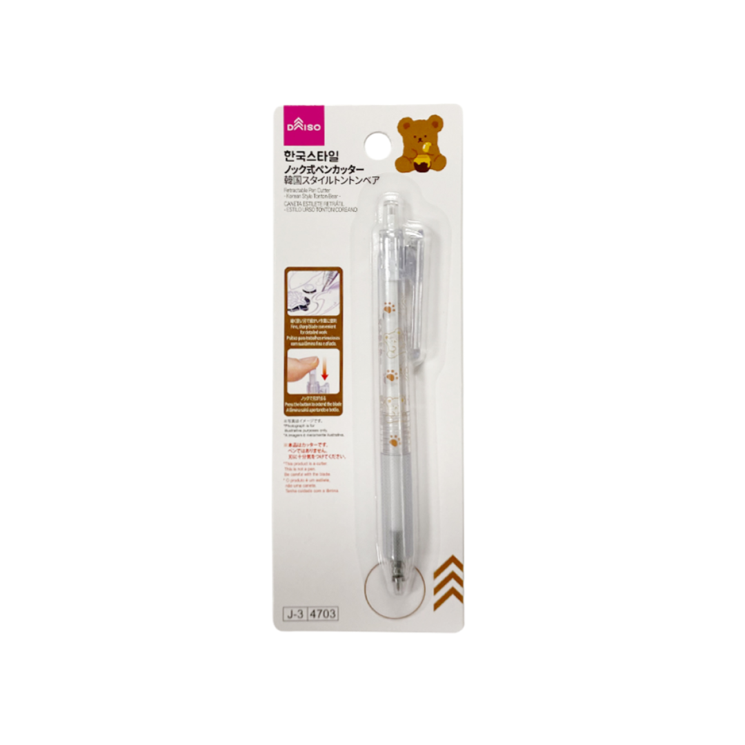 Retractable Pen Cutter Korean Style Tonton Bear