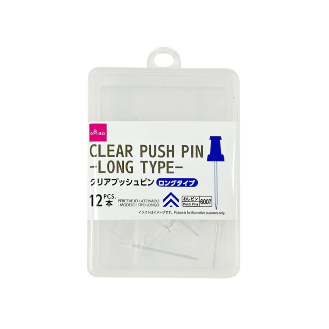 Clear Push Pin Long Type