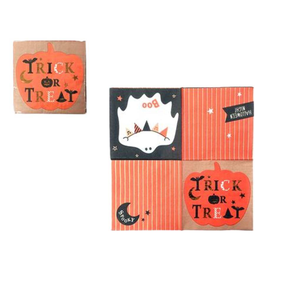 Halloween Table Paper With Gold Leaf Friends 12pcs 33cm x 33cm
