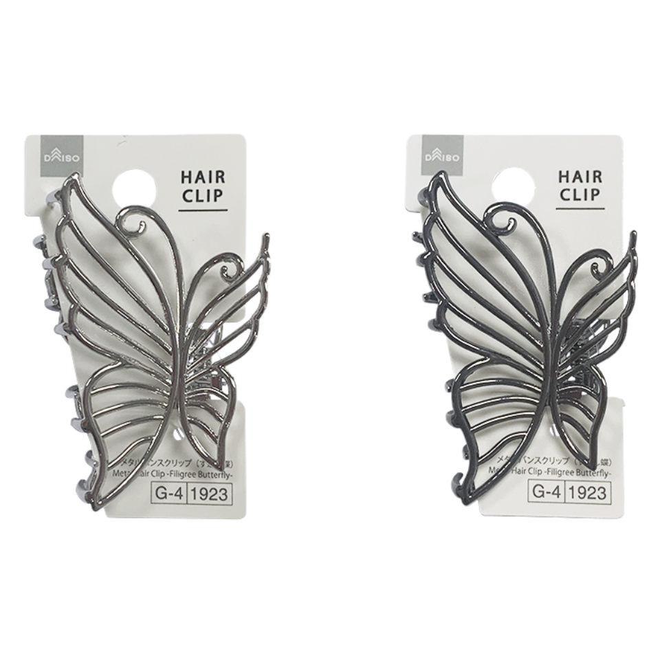 Metal Hair Clip Filigree Butterfly