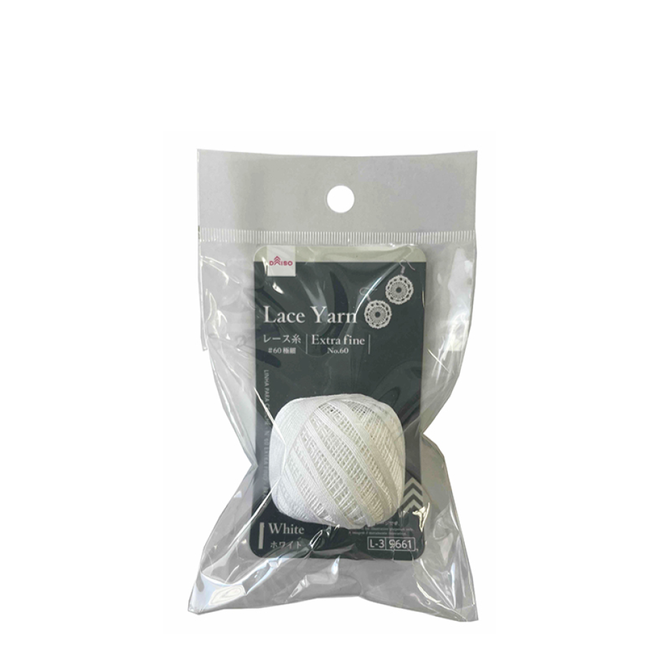 Lace Yarn No. 60 Extra Fine White