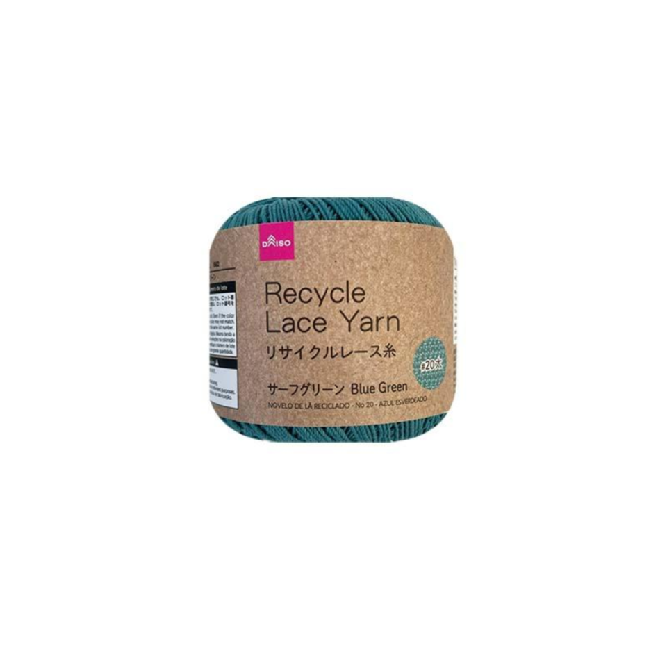 Recycle Lace Yarn No. 20 Thick Blue Green