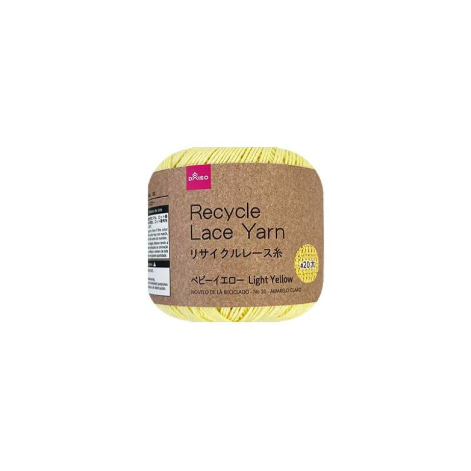 Recycle Lace Yarn No. 20 Thick Light Yellow