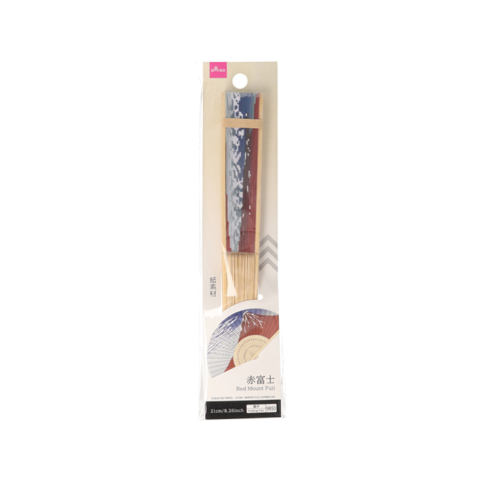 Paper Folding Fan Red Mount Fuji 21cm