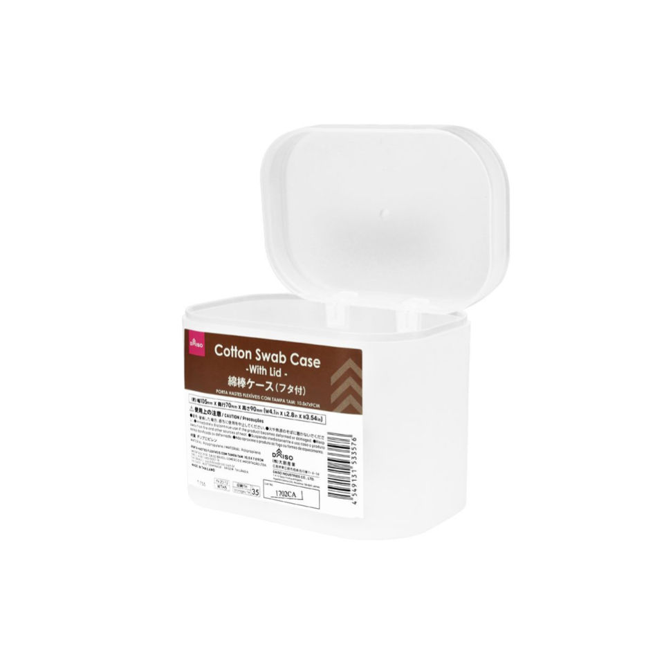 Cotton Swab Case with Lid 10.5cm x 7cm x 9cm