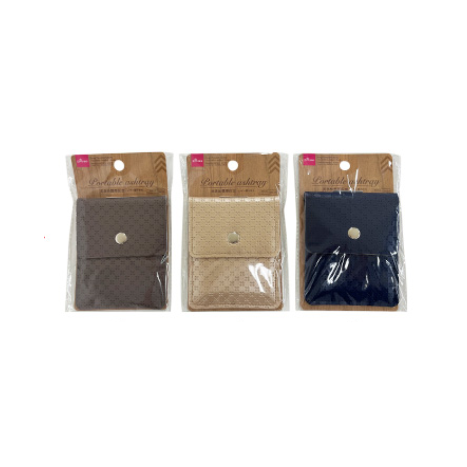 Large Portable Ashtray Synthetic Leather Cross