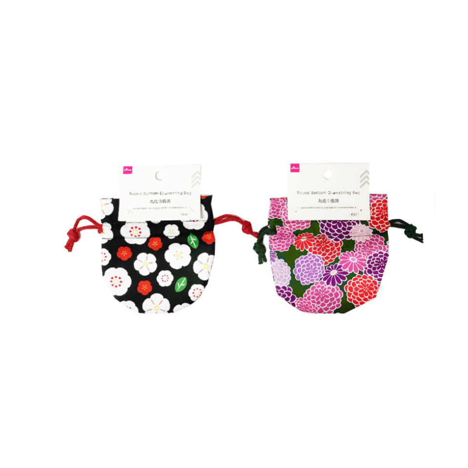 Round Bottom Drawstring Bag Kimono Pattern A