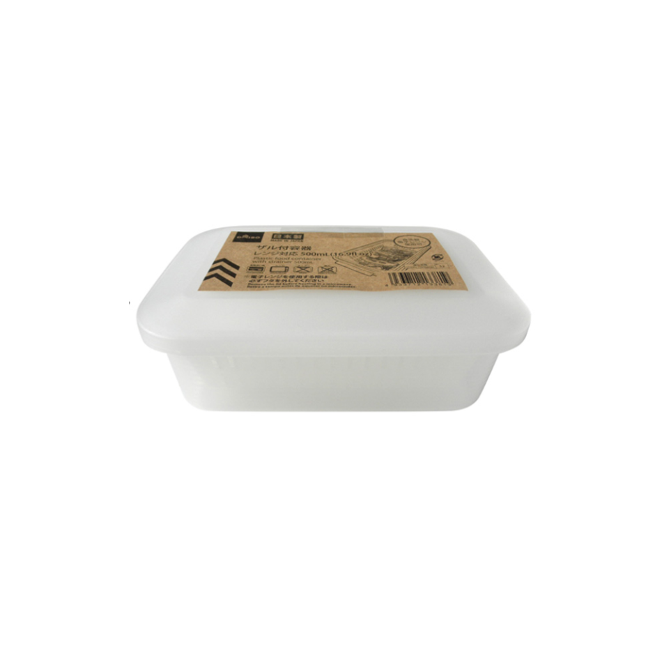 Plastic Food Container with Strainer 500ml