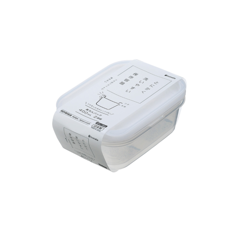 Plastic Food Pack Square 400ml Set Clear White