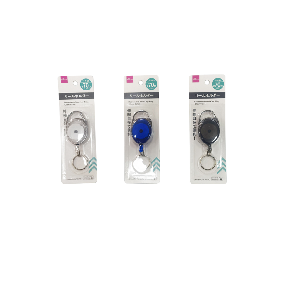 Retractable Reel Key Ring Clear Color
