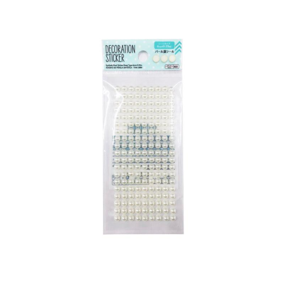 Synthetic Pearl Sticker Sheet Type 6mm