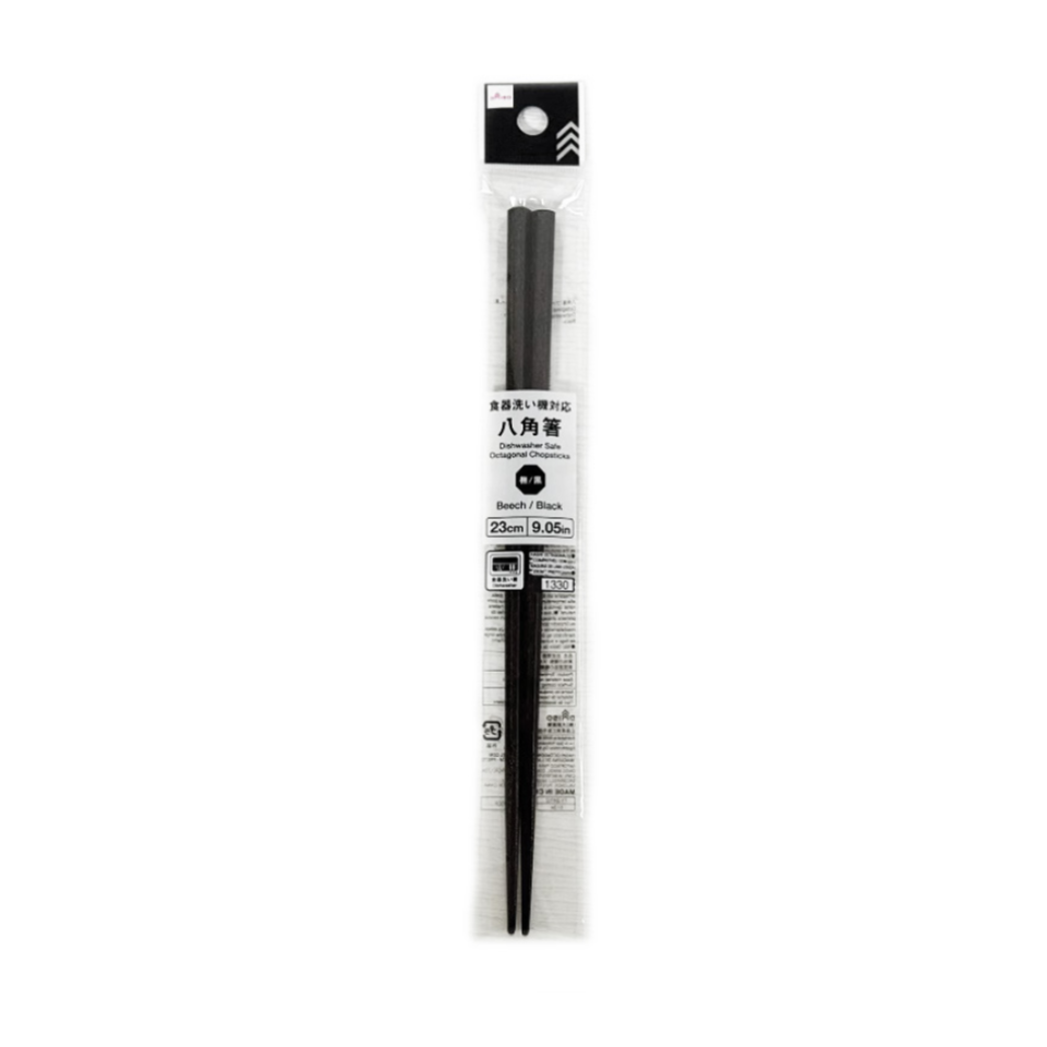 Octagonal Chopsticks Beech Dishwasher Safe 23cm Black
