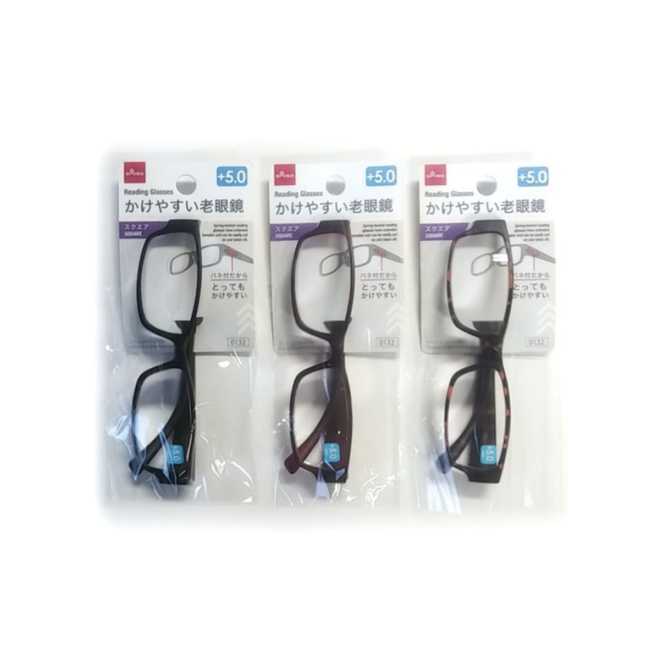 Spring Reading Glasses Square 5 Degree