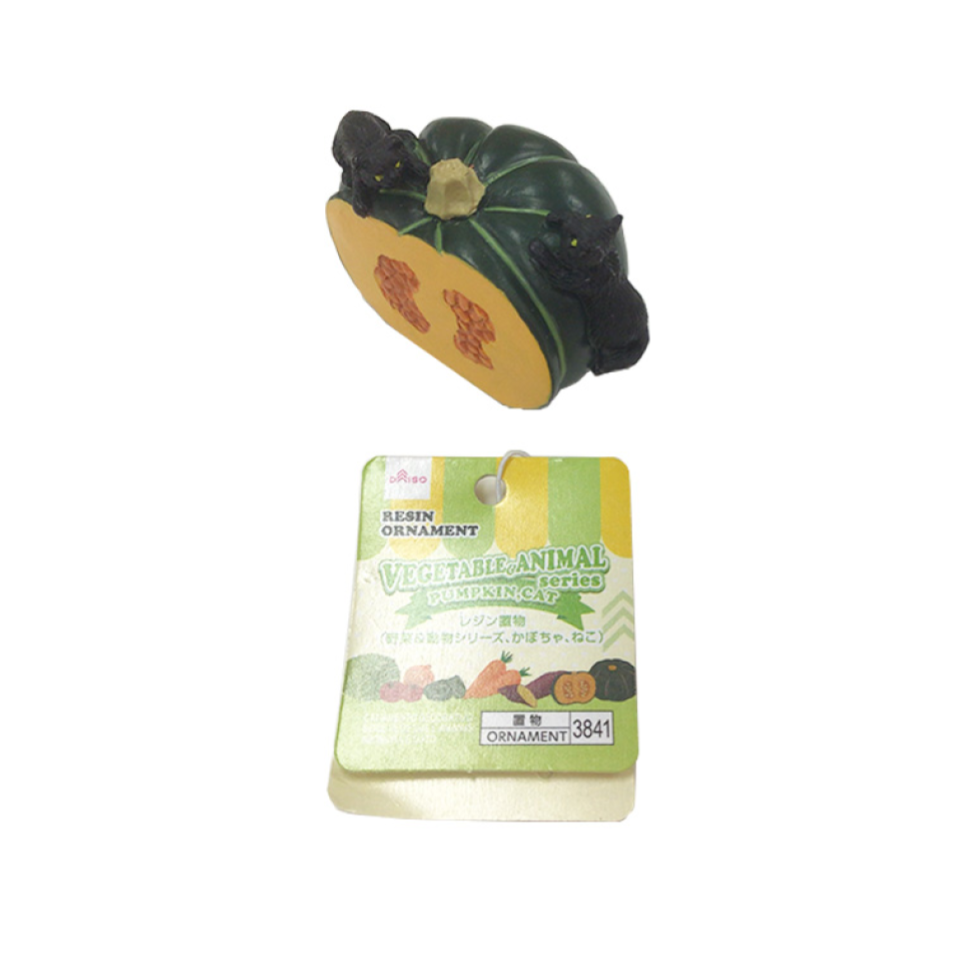 Resin Ornament Vegetable & Animal Series Pumpkin Cat