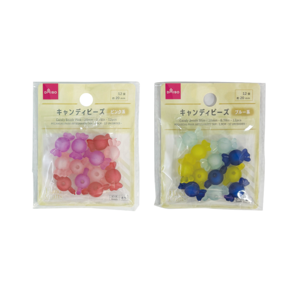 Candy Beads Pink Yellow Blue 20mm