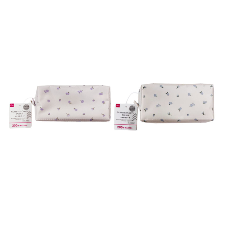 Gusseted Cloth Pouch with Pocket Flower