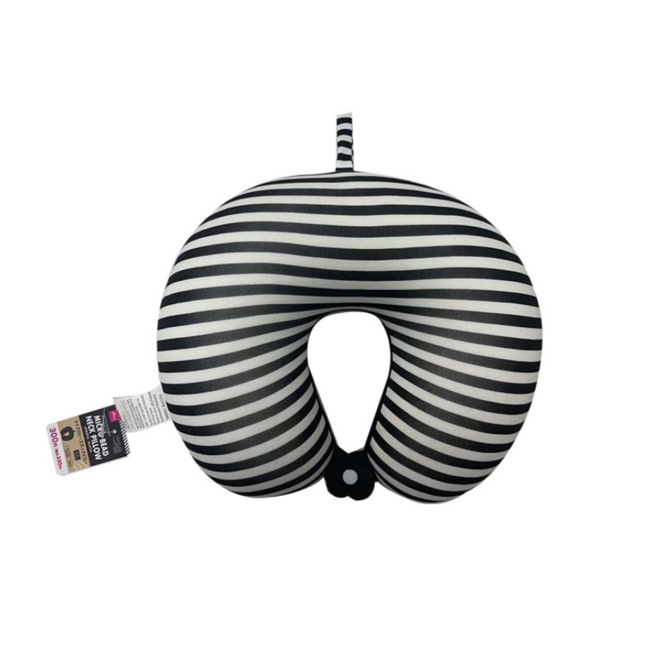 Micro Bead Neck Pillow Stripes Black