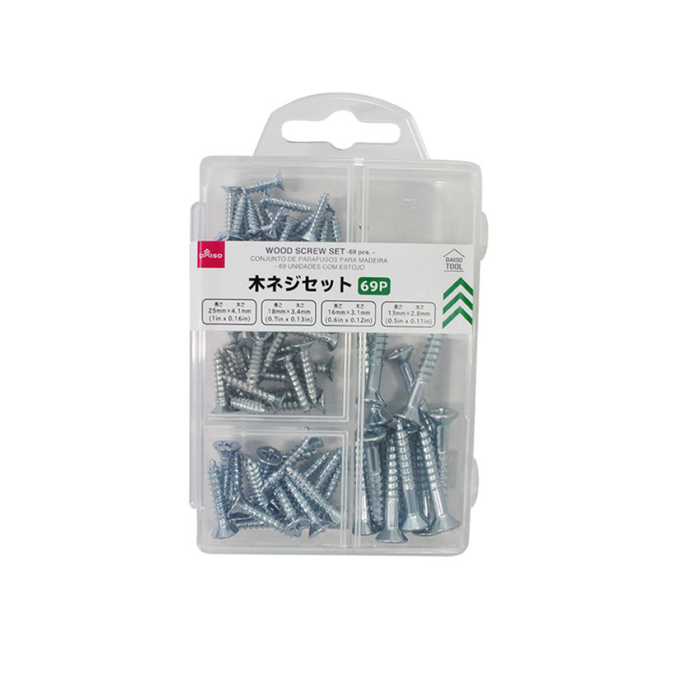Set of Wood Screws 69pcs