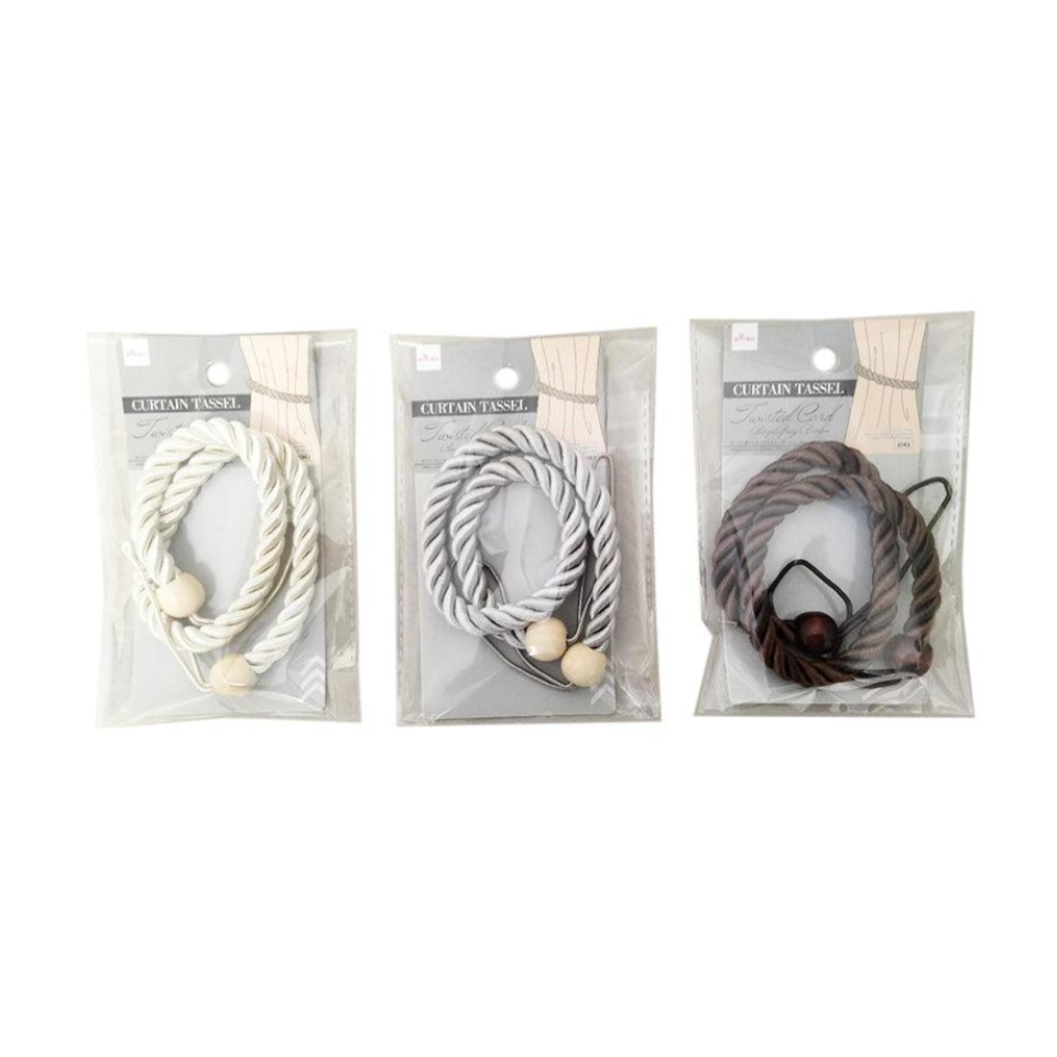 Curtain Tassels Twisted Cord Beige/Grey/Brown