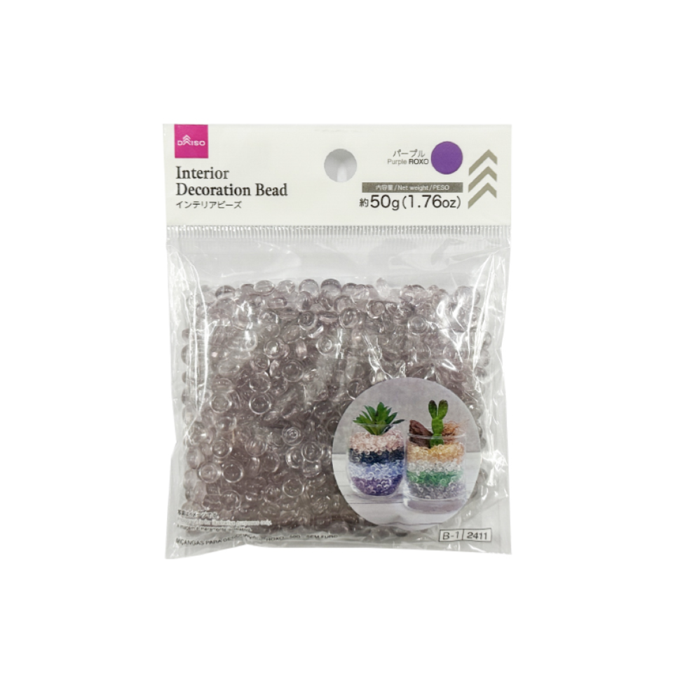 Interior Decoration Bead Purple without Hole 50g
