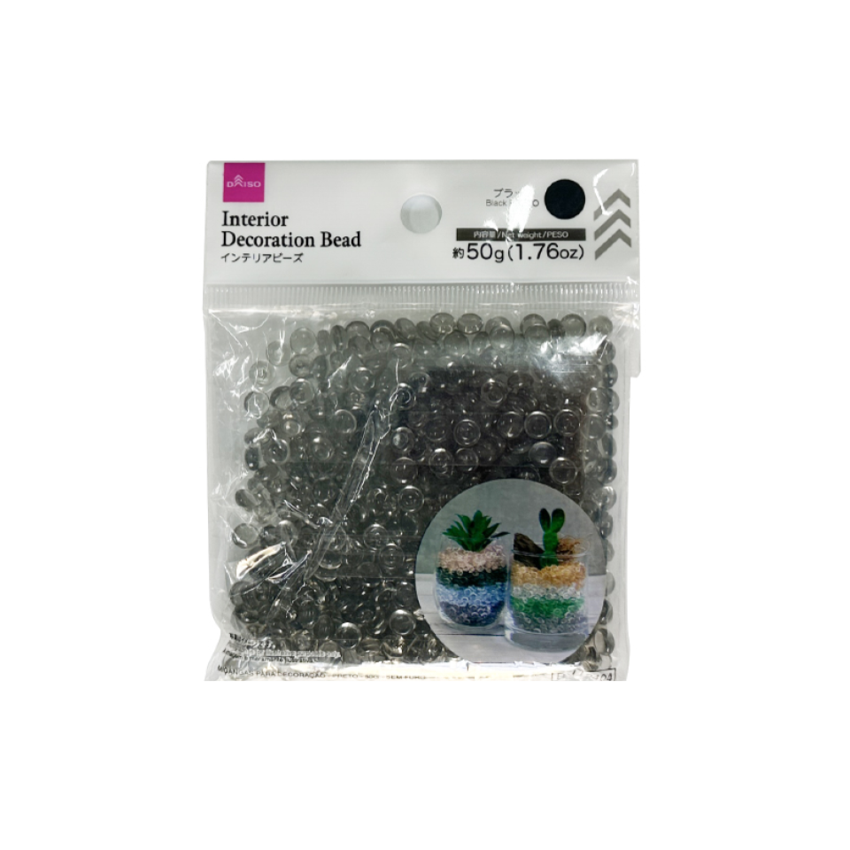 Interior Decoration Bead without Hole Black 50g
