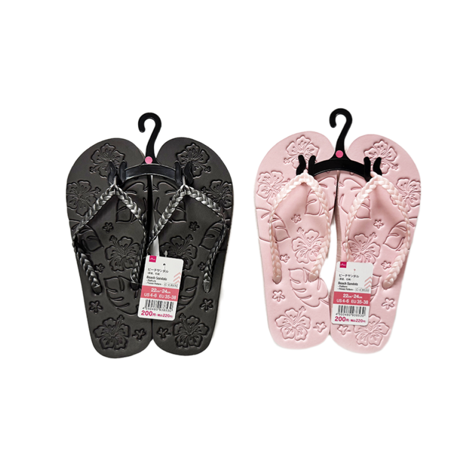 Beach Sandals Platform Flower Pattern