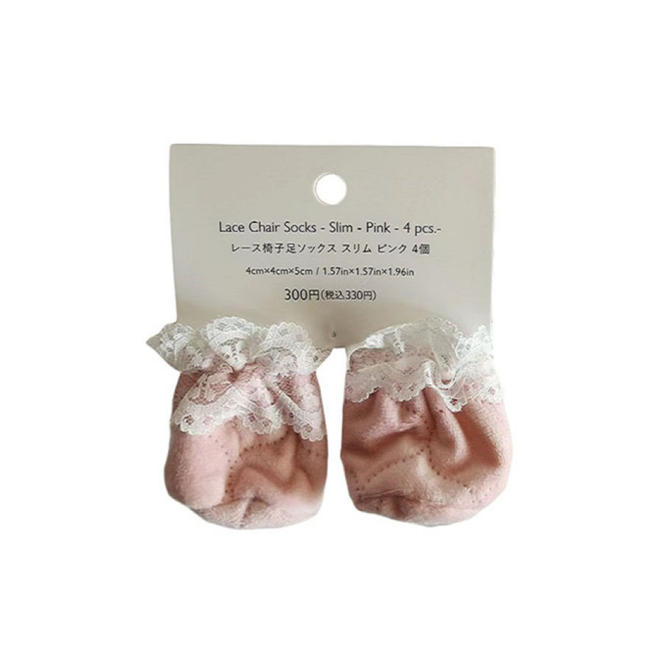 Lace Chair Socks Slim Pink