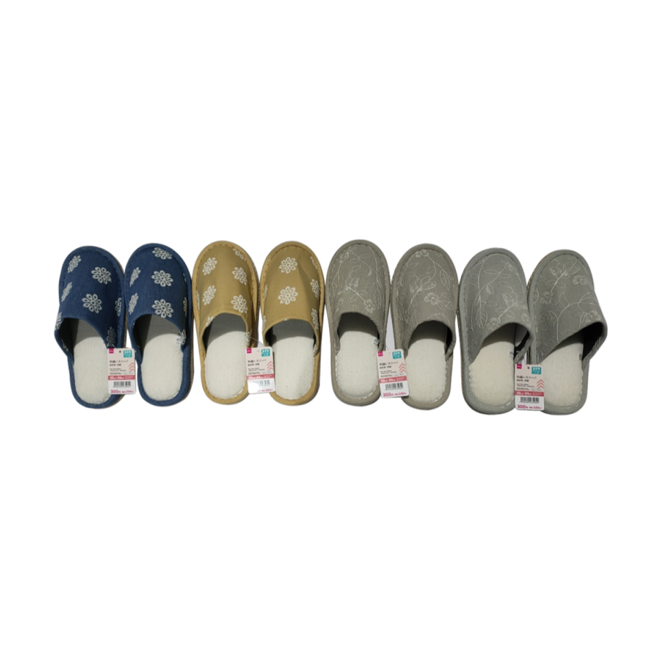 Outer Seam Slippers Memory Foam  Embroidery  US 4-6/EU 35-38