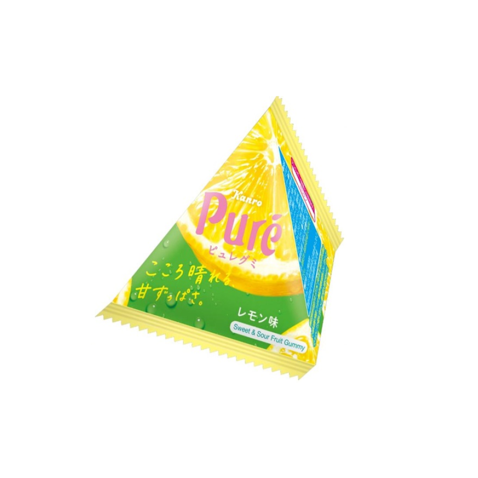 100yen for 3pcs Kanro Pure Gummy Petit Trigonal Pyramid Lemon 13g