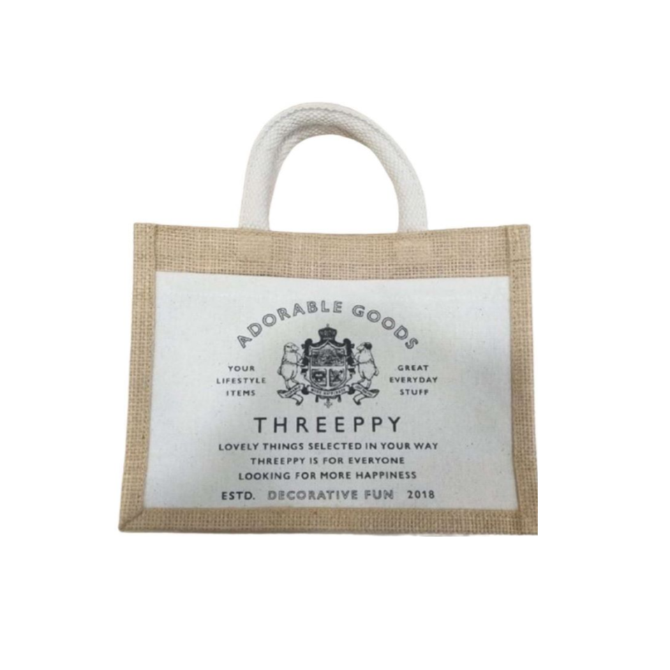 Jute Tote Bag with Cotton Pocket Mini