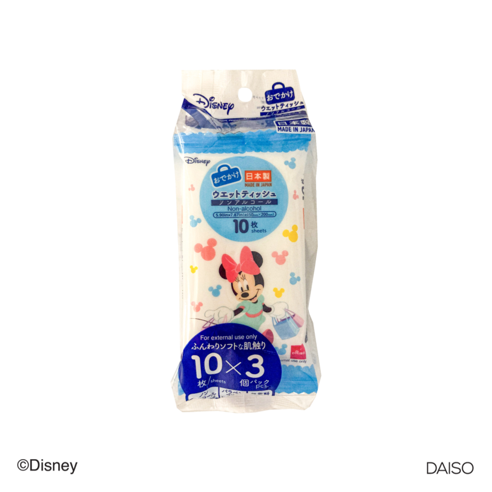 Pocket Size Wet Wipes Non Alcoholic Minnie Mouse