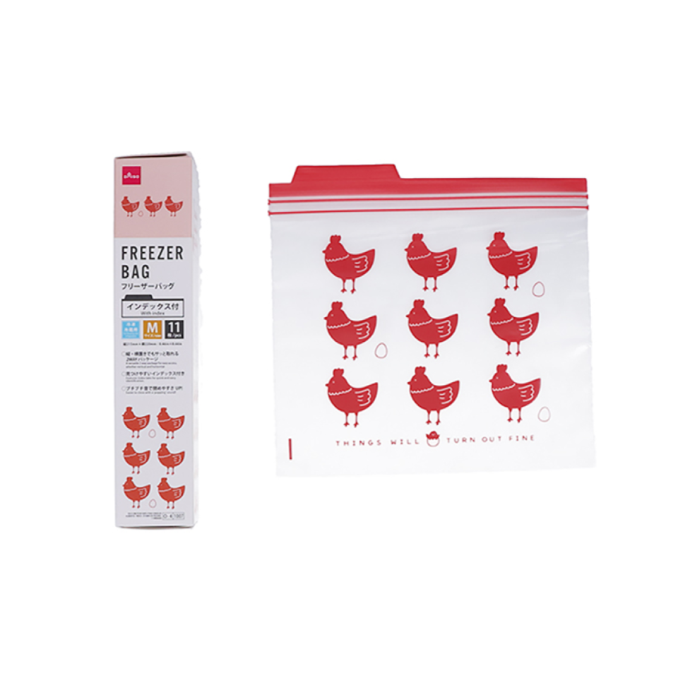 Double Zip Freezer Bag Index Bird Pattern 21cm x 22cm