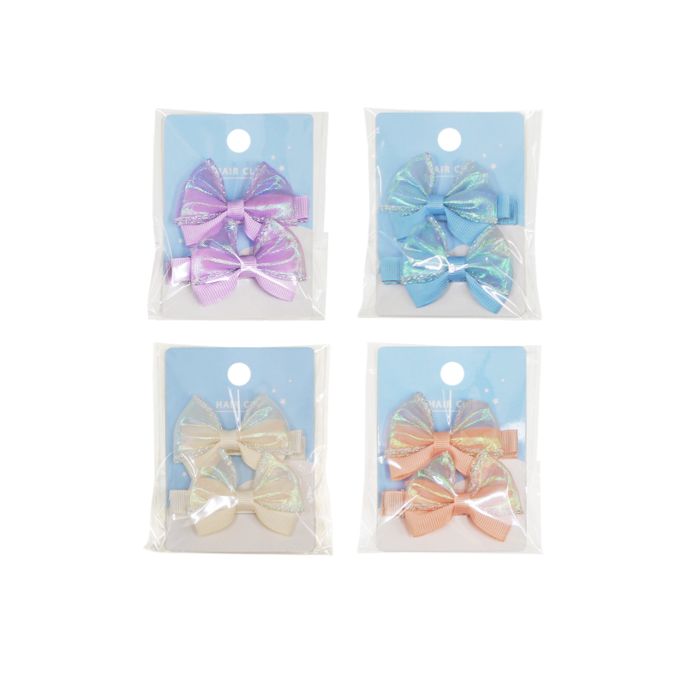 Ribbon Hair Clip Set Aurora Mix