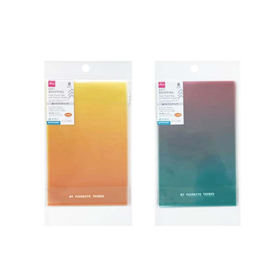 Clear Plastic Bag with Bottom Gusset Gradation 18.5cm x 12cm x 5cm
