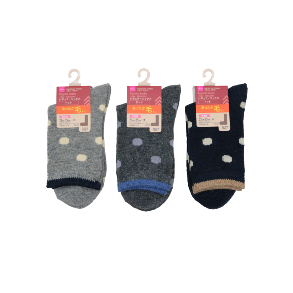 Regular Socks Ladies Wool Polka Dots