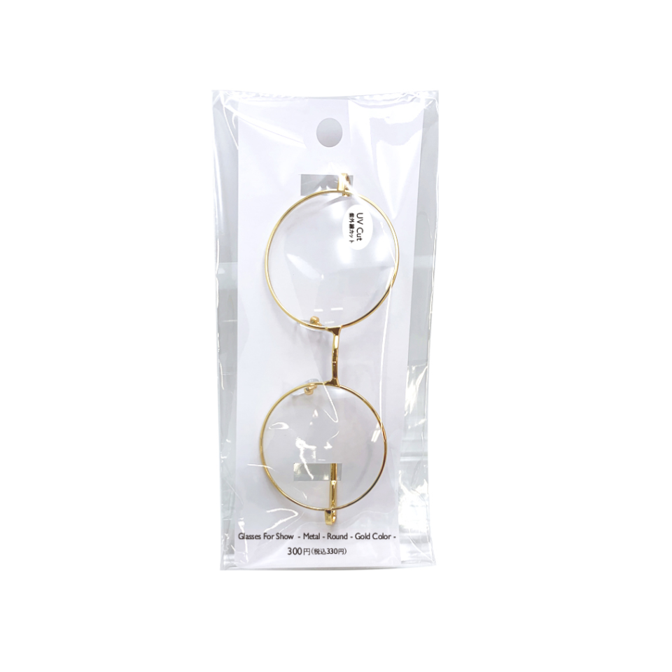 Fashion Glasses Metal Round Gold