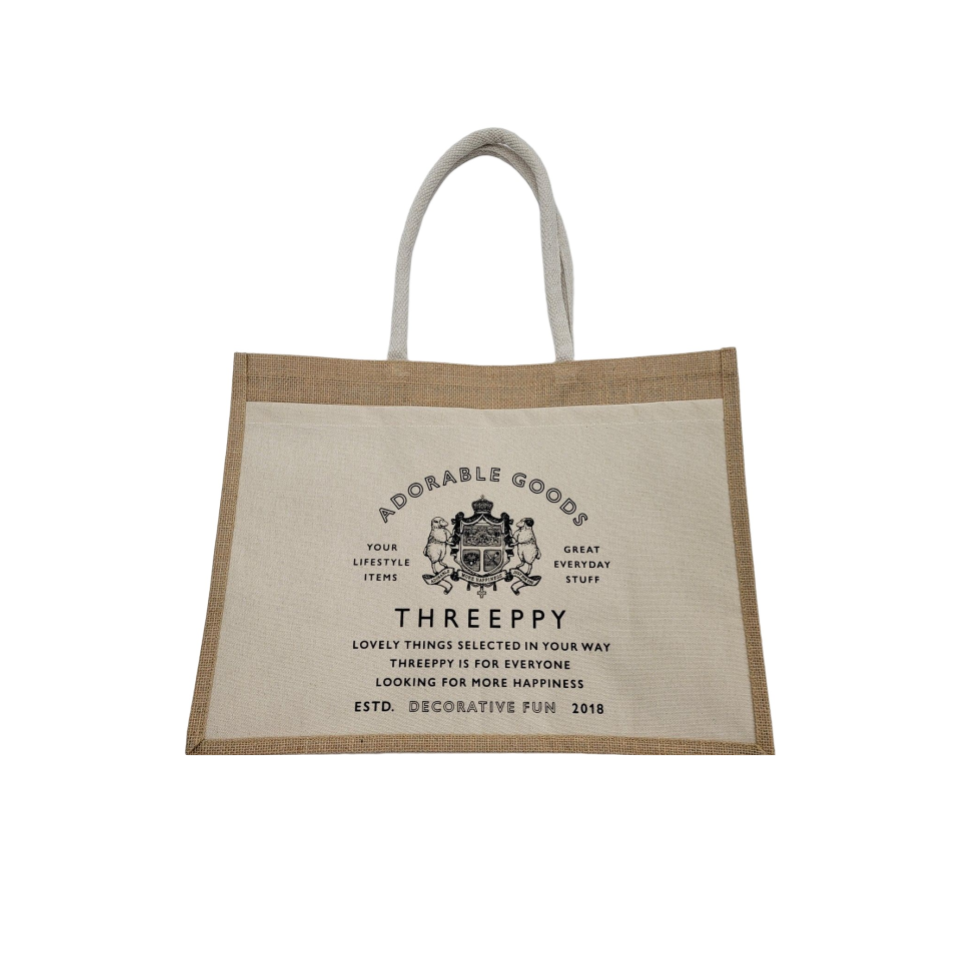 Jute Tote Bag with Cotton Pocket A3