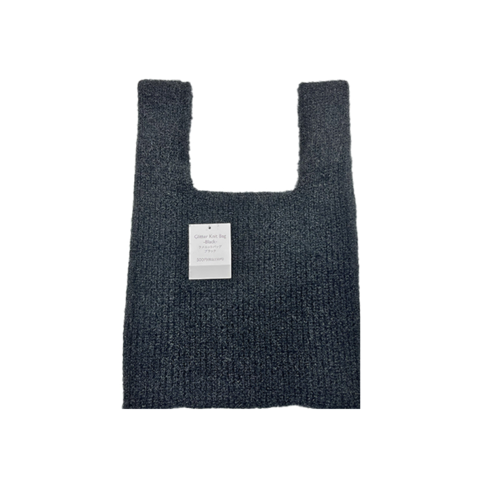 Glitter Knit Bag Black
