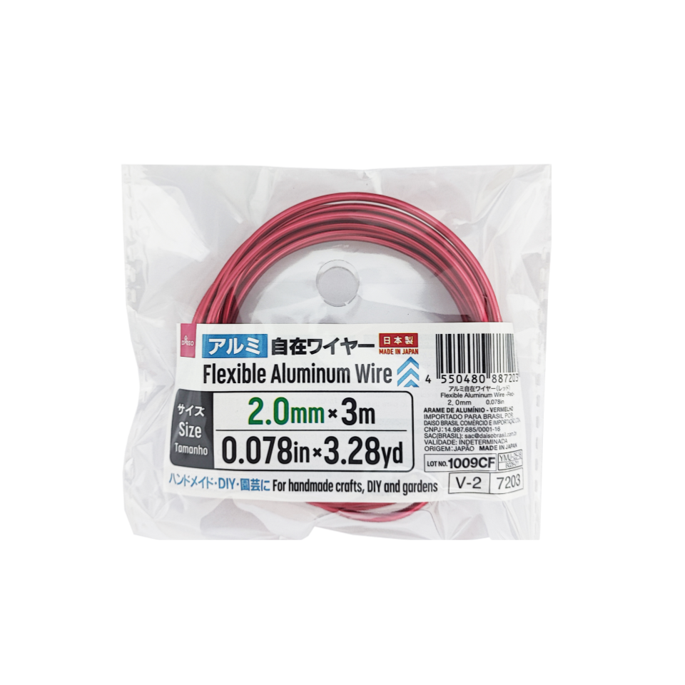 Flexible Aluminum Wire Red 2.0mm x 3m