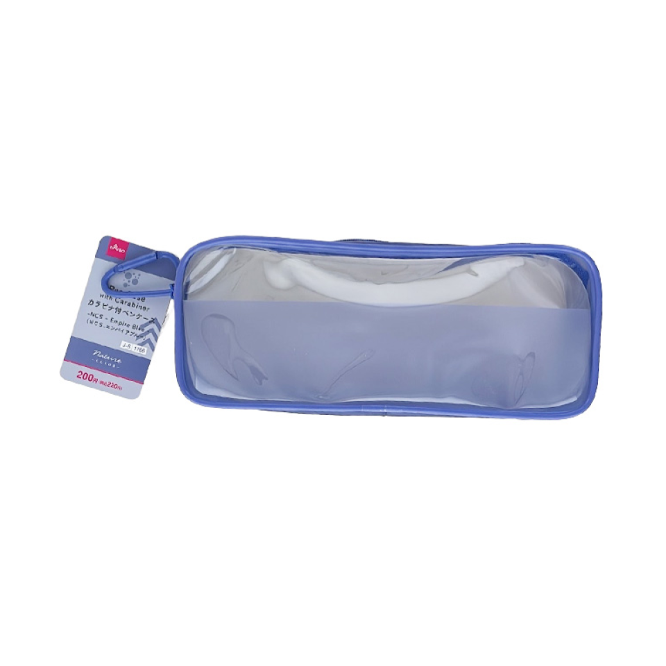 Pen Case with Carabiner and Gusset Empire Blue