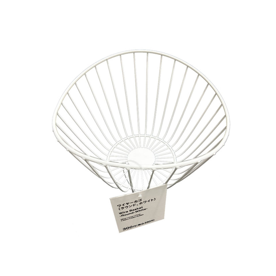 Wire Basket Round White