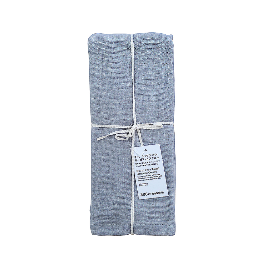 Gauze Face Towel Organic Cotton Gray