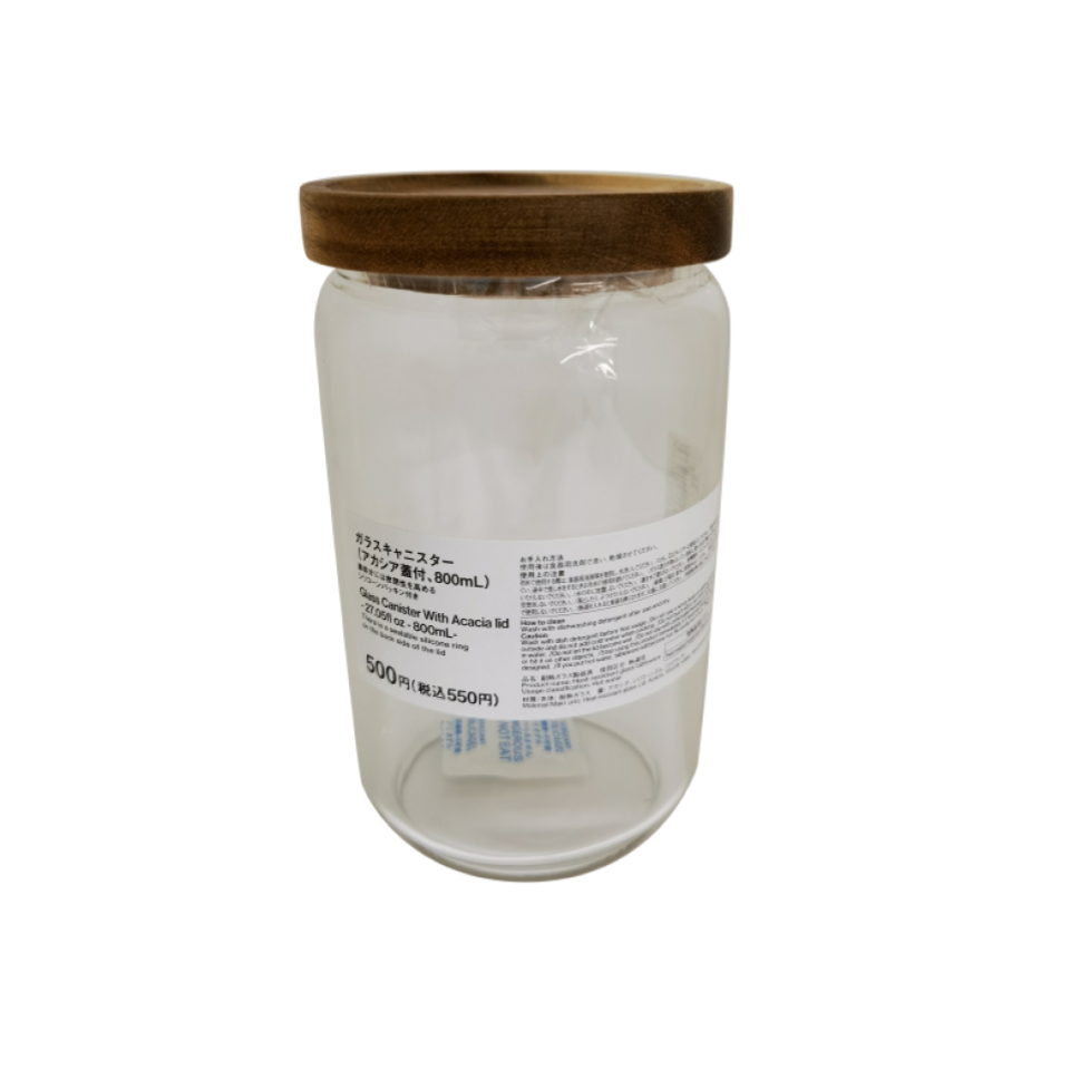 Glass Canister with Acacia Lid 800ml