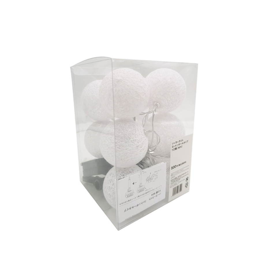 Solar Lights Cotton Ball Type White 10pcs
